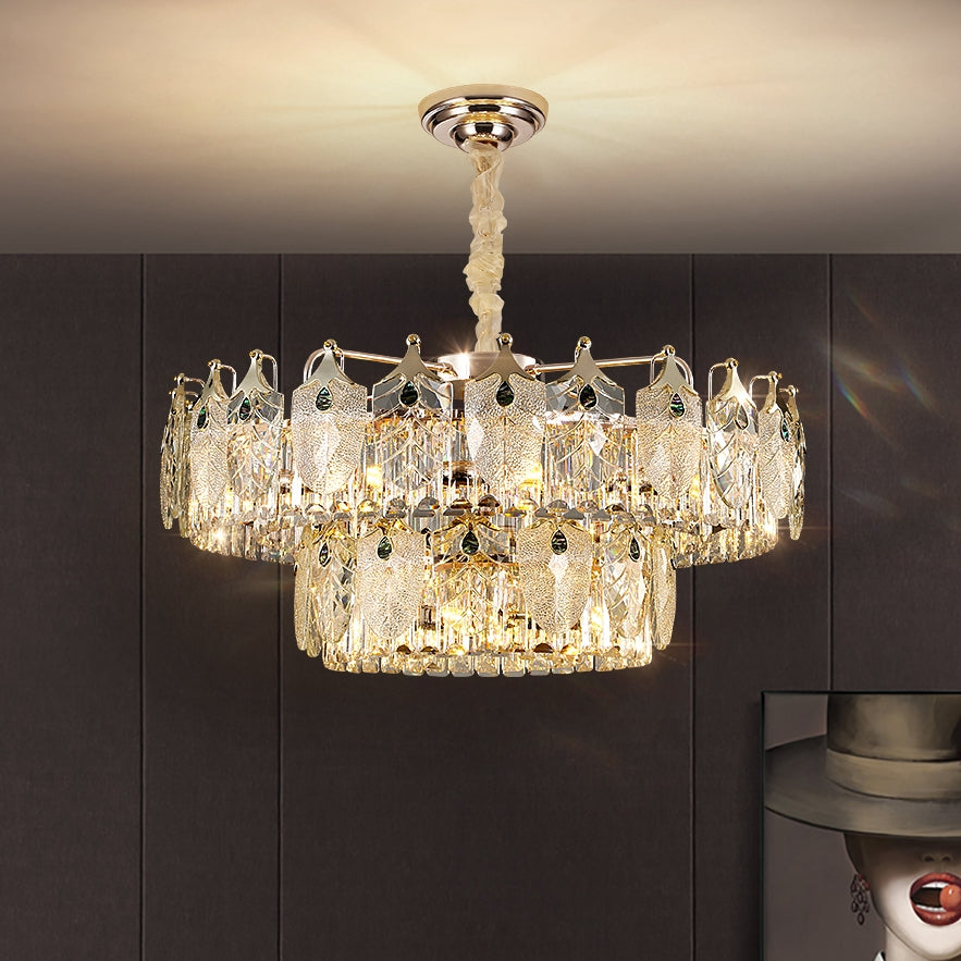 Veneto Two Tear Modern Crystal Chandelier