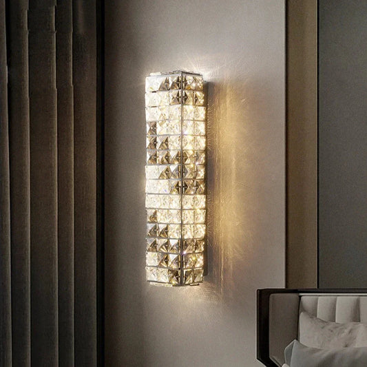 Bacci Smoke & Clear Crystal Wall Sconce