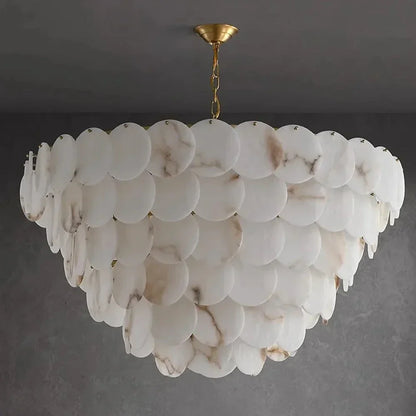 Multi-Layer Natural Marble Modern Chandelier