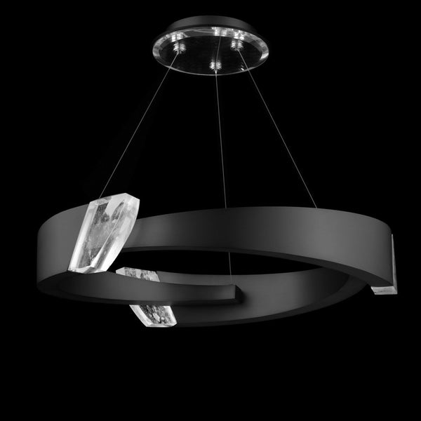 Pendant, Integrated LED, Black, Optic Haze Quartz (S4834-18OH 1JD53T)