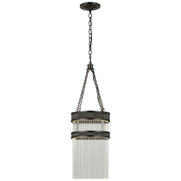 Tall Chandelier, 1-Light, LED, Bronze, Crystal Rods Shade, 9.75"W (S 5170BZ-CG CU3CJ)