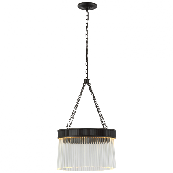 Medium Chandelier, 1-Light, LED, Bronze, Crystal Rods Shade, 15.25"W (S 5171BZ-CG CU2DJ)