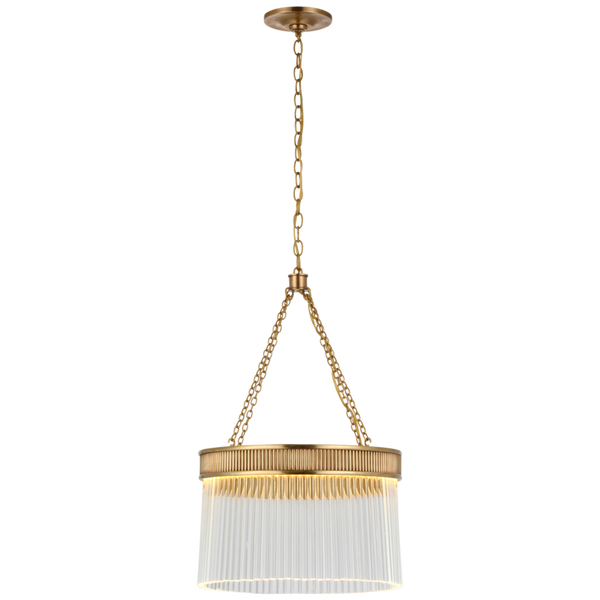 Medium Chandelier, 1-Light, LED, Soft Brass, Crystal Rods Shade, 15.25"W (S 5171SB-CG CU2DK)