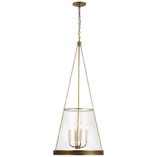 Pendant, 4-Light, Soft Brass, Clear Restoration Glass, 20"W (S 5182SB-CG CU3CP)