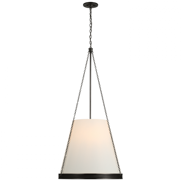 Pendant, 6-Light, Bronze, Linen Shade, 45.5"H (S 5183BZ-L CU2DU)