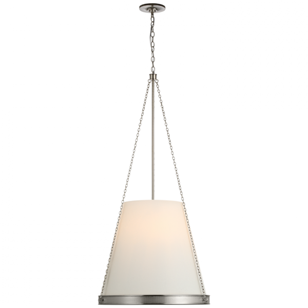 Pendant, 6-Light, Polished Nickel, Linen Shade, 23"W (S 5183PN-L CU2DV)