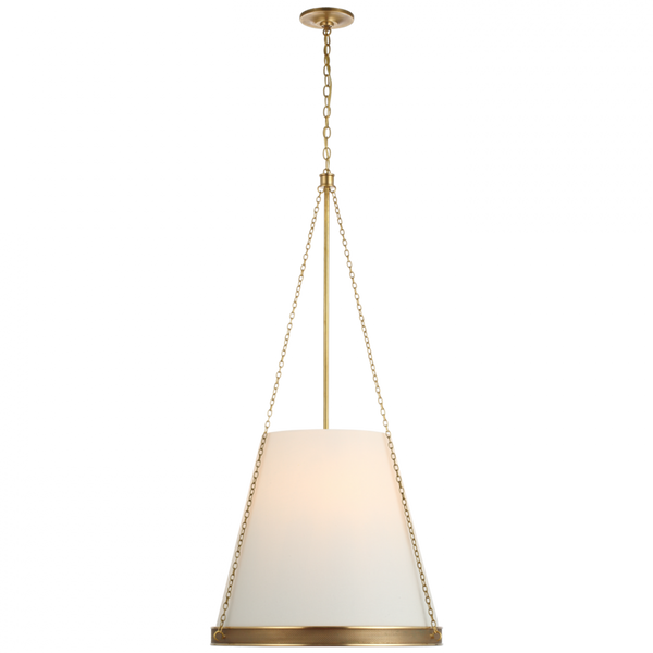 Pendant, 6-Light, Soft Brass, Linen Shade, 23"W (S 5183SB-L CU3EP)