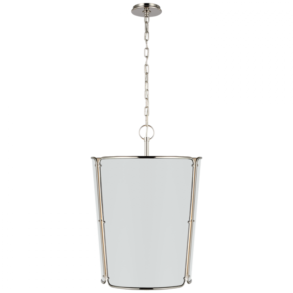 Pendant, 6-Light, Polished Nickel, White Shade, 25.25"W (S 5646PN-WHT CU0FQ)