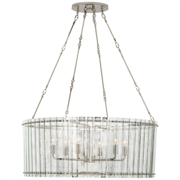 Large Chandelier, 6-Light, Polished Nickel, 36.5"W (S 5670PN-AM CWX6X)