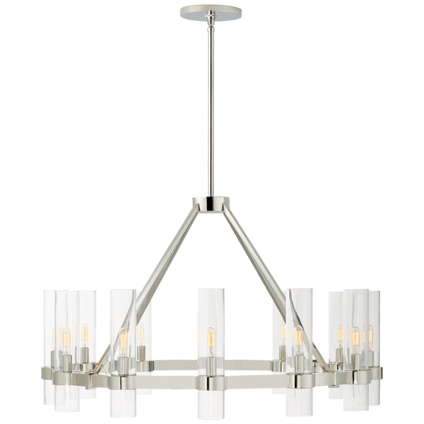 Chandelier, 12-Light, Polished Nickel, 36"W (S 5680PN-CG CLZ21)