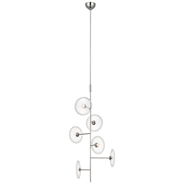 Small Entry Chandelier, 1-Light, LED, Polished Nickel, 20"W (S 5691PN-CG D01TW)