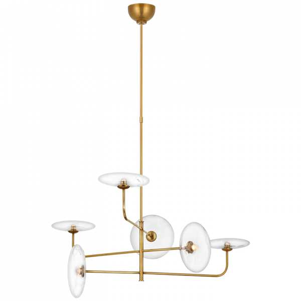 Large Arched Chandelier, 1-Light, LED, Hand-Rubbed Antique Brass, 32.25"W (S 5692HAB-CG D03R9)