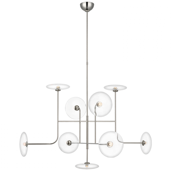 X-Large Arched Chandelier, 1-Light, LED, Polished Nickel, 42"W (S 5693PN-CG D02UA)