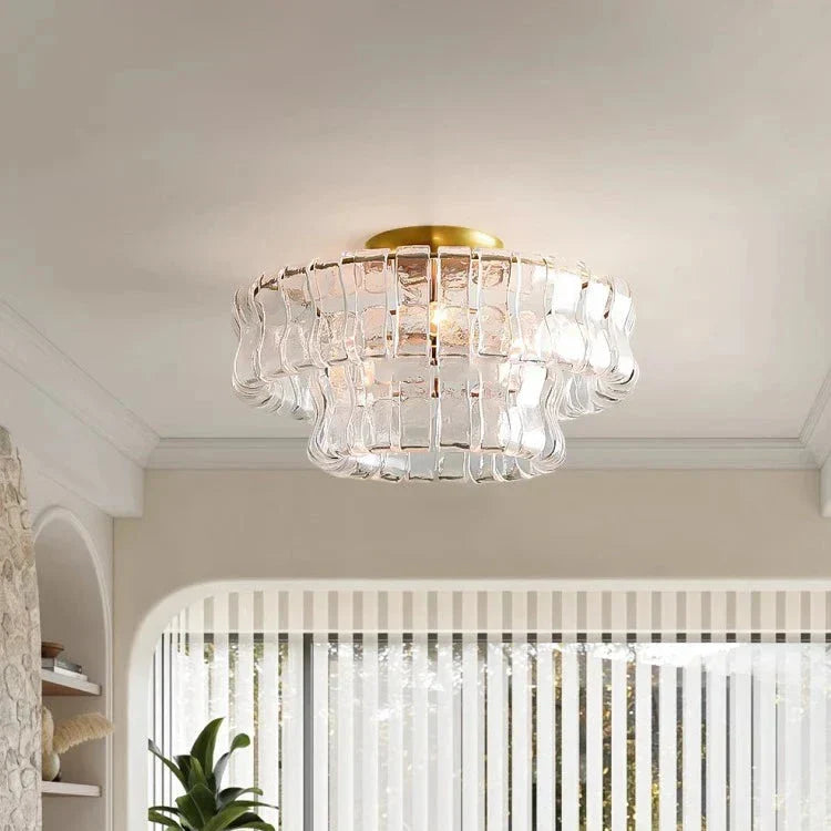 Riviera Vintage French Glass Chandelier