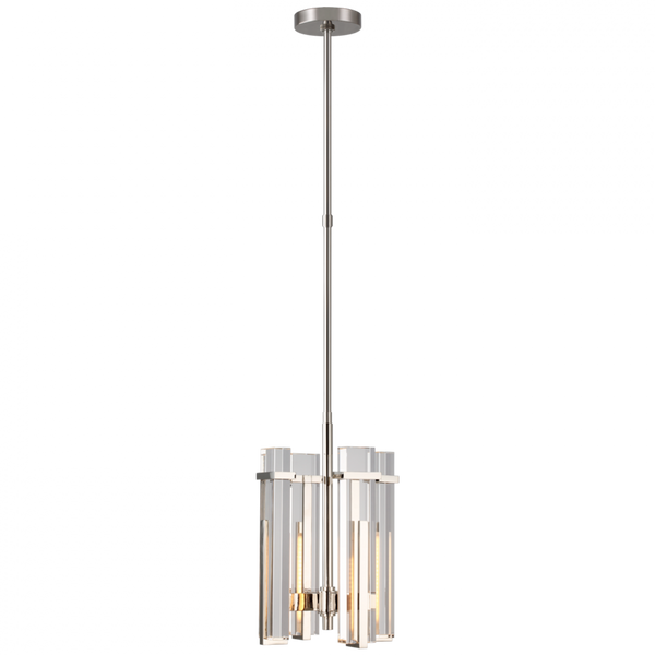 Small Chandelier, 1-Light, LED, Polished Nickel, Crystal Shade, 12"W (S 5910PN-CG CU1FW)