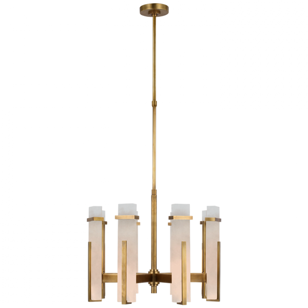 Medium Chandelier, 1-Light, LED, Hand-Rubbed Antique Brass, Alabaster Shade, 24"W (S 5911HAB-ALB CU3AQ)