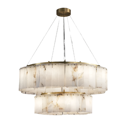 2-Tier Natural Marble Modern Chandelier