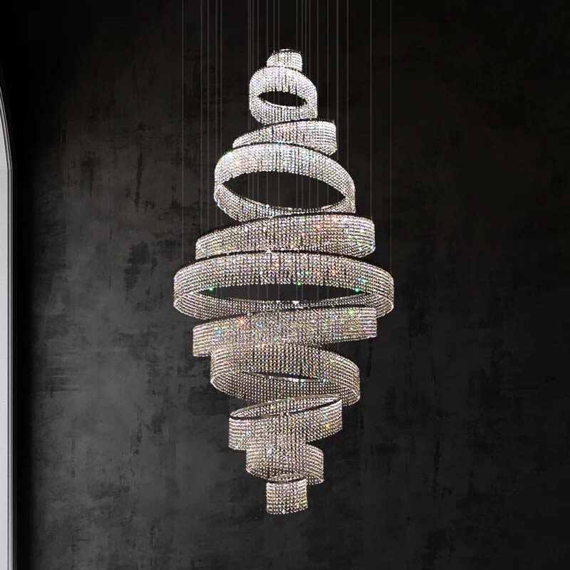 Alleri Luxury Duplex Staircase Hallway Crystal Chandelier