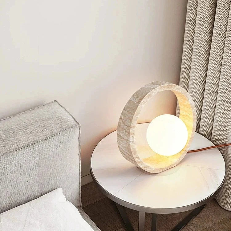 Modern Travertine LED Table Lamp