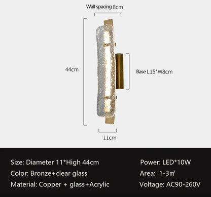 Copper & Glass Modern LED Wall Sconce