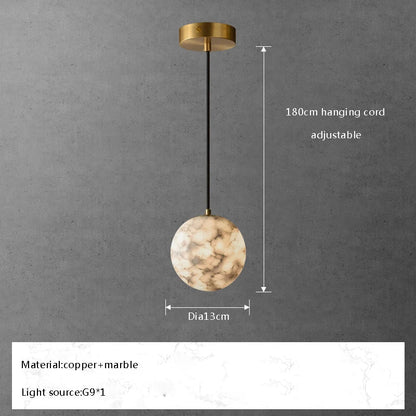 Moonshade Natural Marble Ball Pendant Light