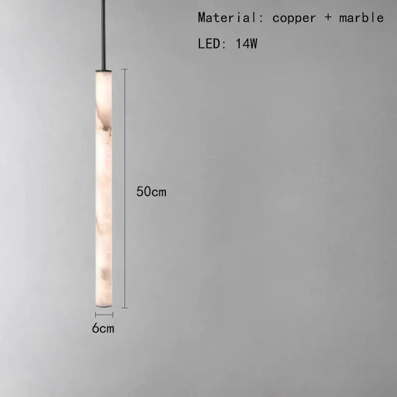 Natural Marble & Brass Pendant Light Fixture