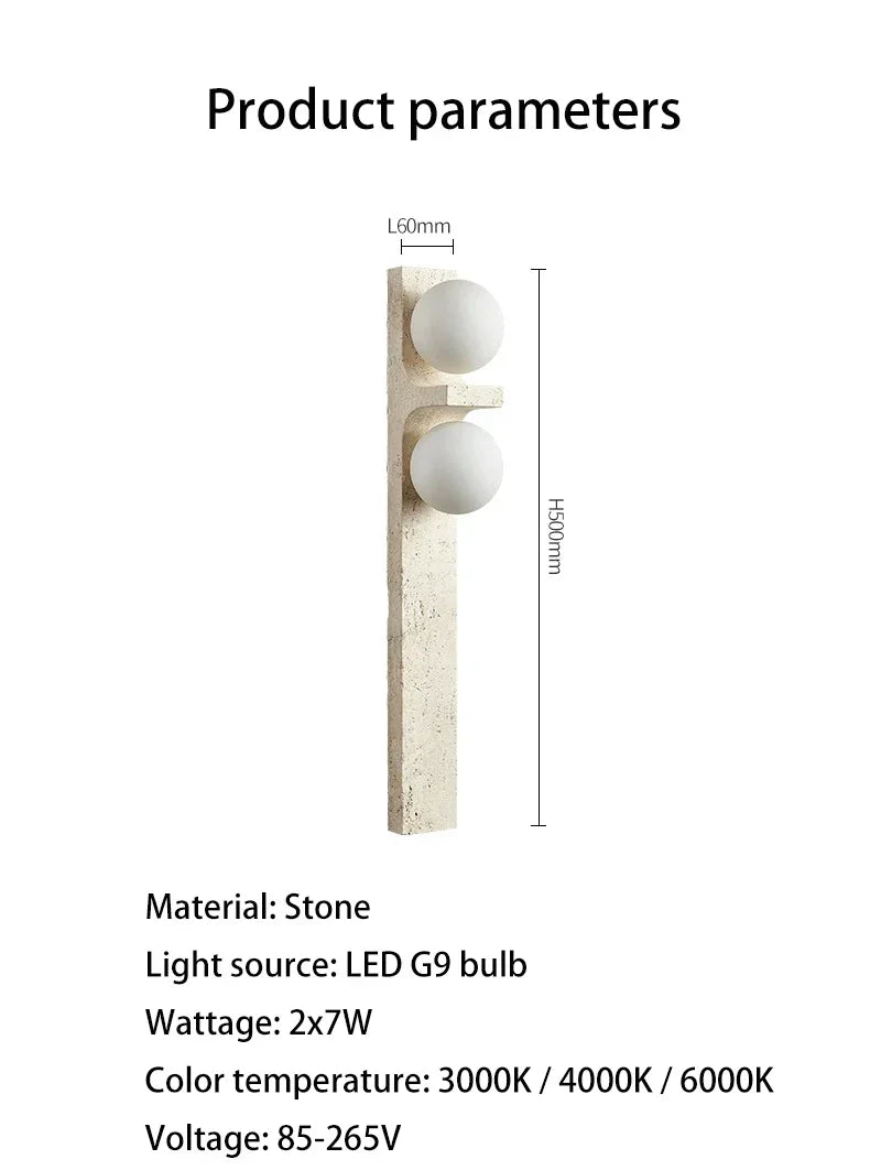 Natural Travertine Modern Wall Lights