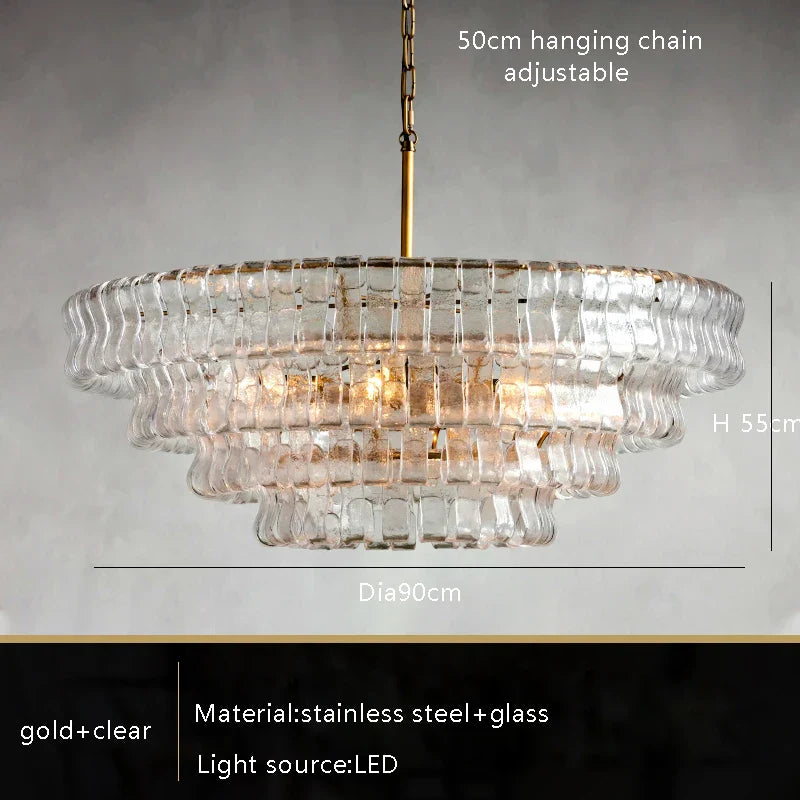 Riviera Vintage French Glass Chandelier