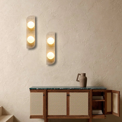 Natural Travertine Stone LED Wall Lamp