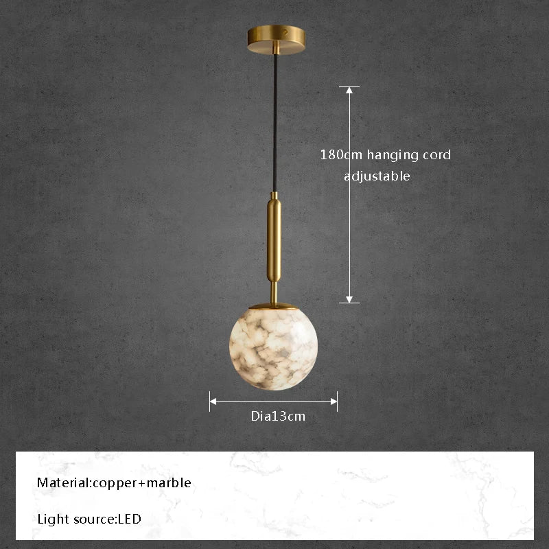 Moonshade Natural Marble Ball Pendant Light