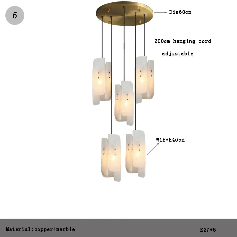 Moonshade Natural Marble Pendant Lights