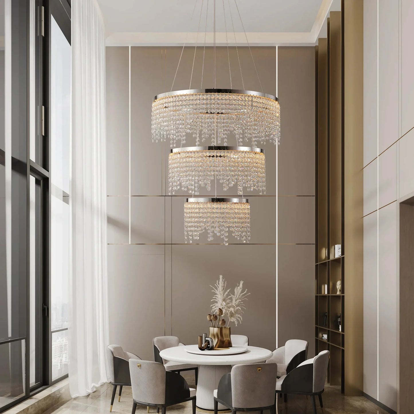 Alleri 3-Tier Crystal Chandelier