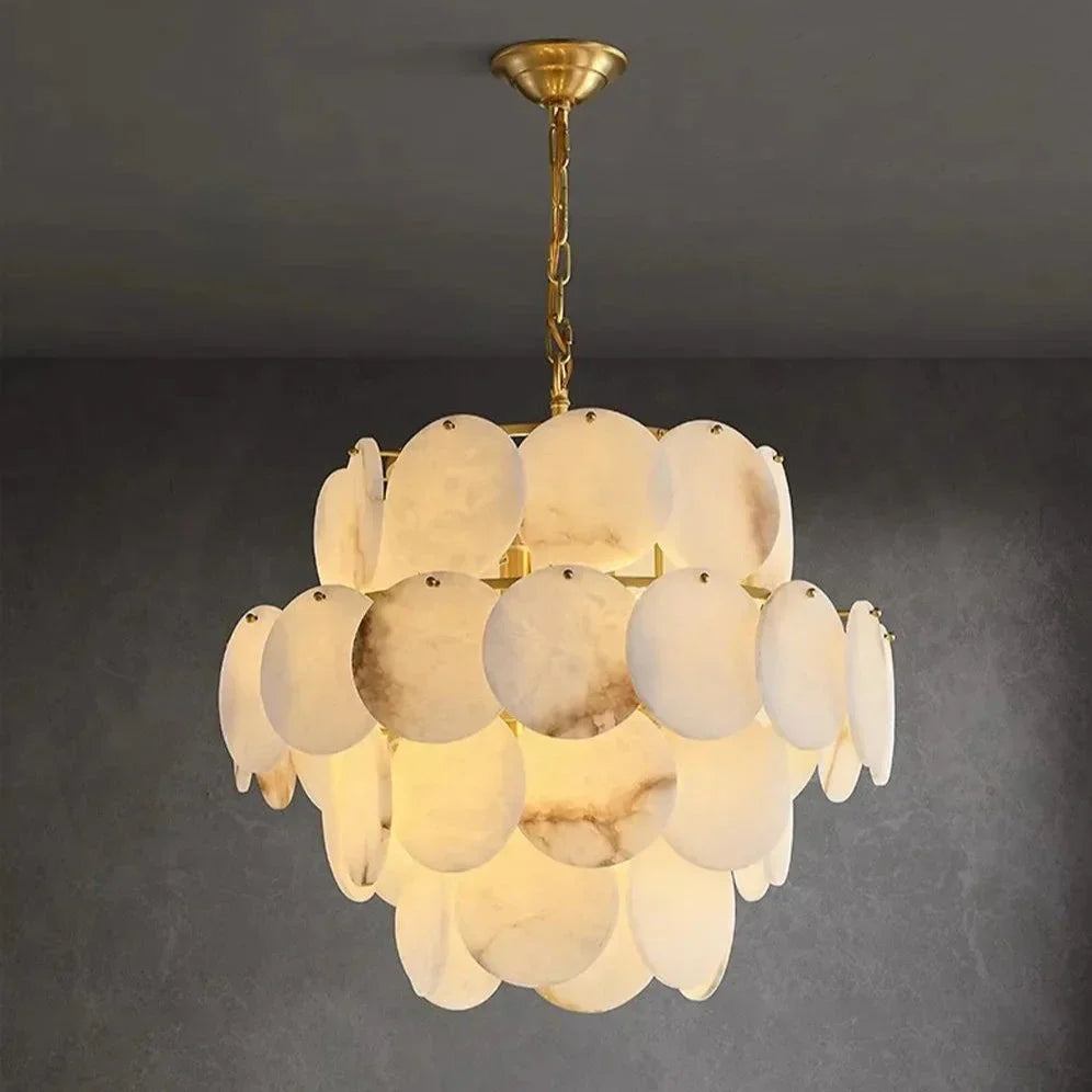 Moonshade Natural Marble Modern Chandelier