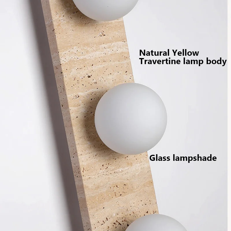 Natural Travertine Stone LED Wall Lamp