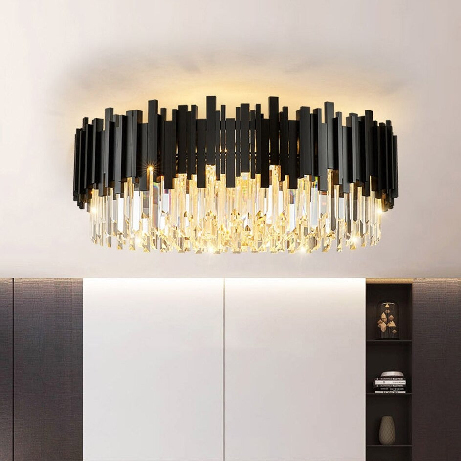 Gio Flush Mount Chandelier, Black