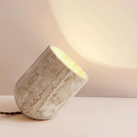 Modern Travertine Table Lamp