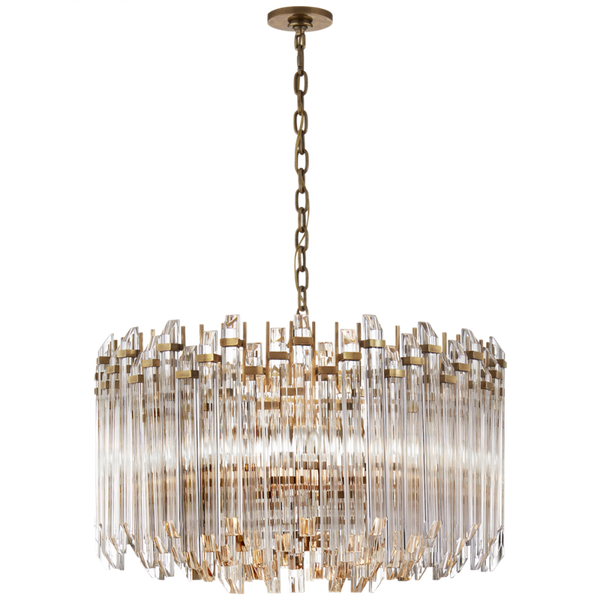 Chandelier, 4-Light, Hand-Rubbed Antique Brass, Clear Acrylic, 28.25"W (SK 5421HAB-CA 2V5QC)