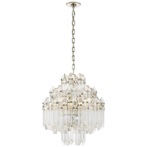 Chandelier, 6-Light, Polished Nickel, Clear Acrylic, 20"W (SK 5424PN-CA 2V3R3)