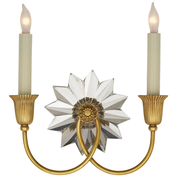 Wall Sconce, 2-Light, Hand-Rubbed Antique Brass, 9.5"H (SP 2013HAB 2CRJ6)