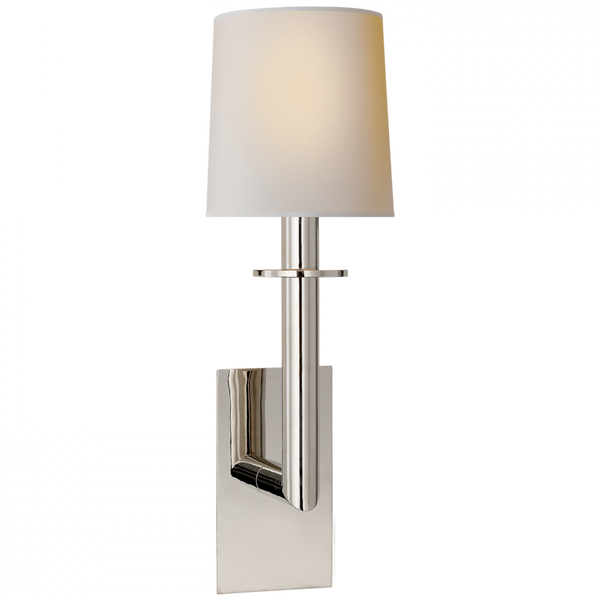 Wall Sconce, 1-Light, Polished Nickel, Natural Paper Shade, 23.75"H (SP 2017PN-NP 2V3R6)