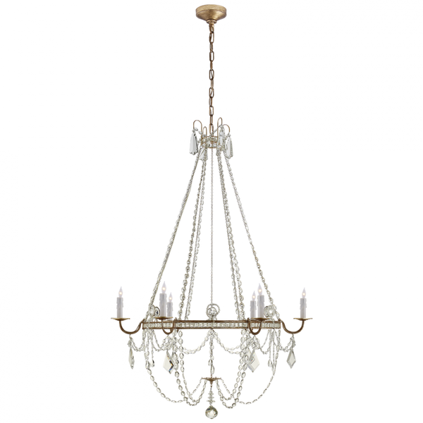 Chandelier, 6-Light, Gilded Iron, 36"W (SP 5031GI-CG 2V5QL)