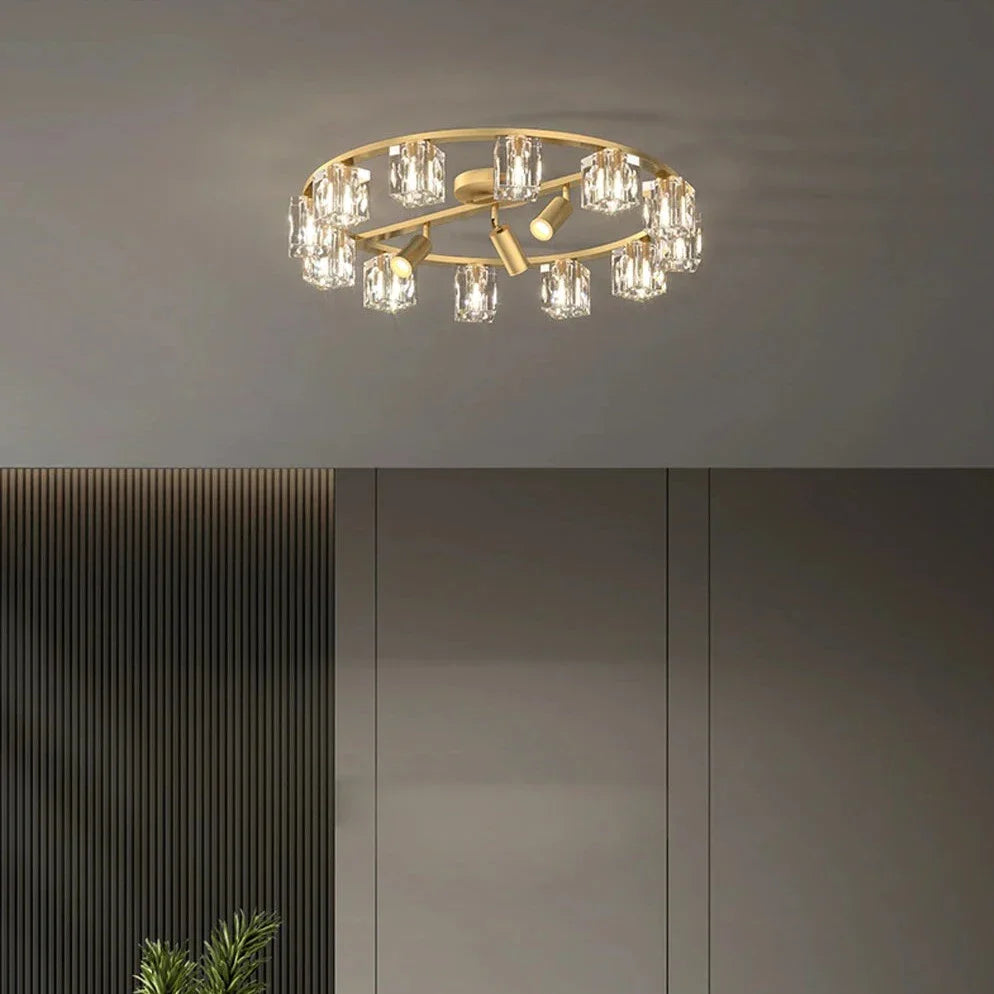 Multi-Light Crystal Ceiling Light Fixture