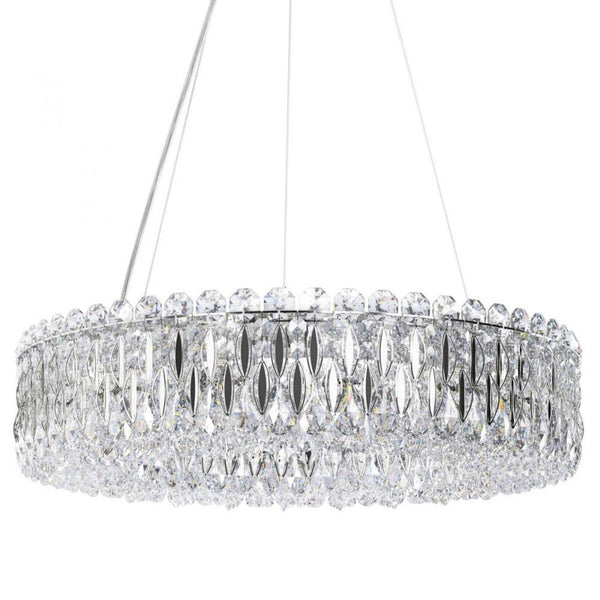 Pendant, 12-Light, Polished Stainless Steel, Heritage Crystal, 24"W (RS8343N-401H 1HZXHR)