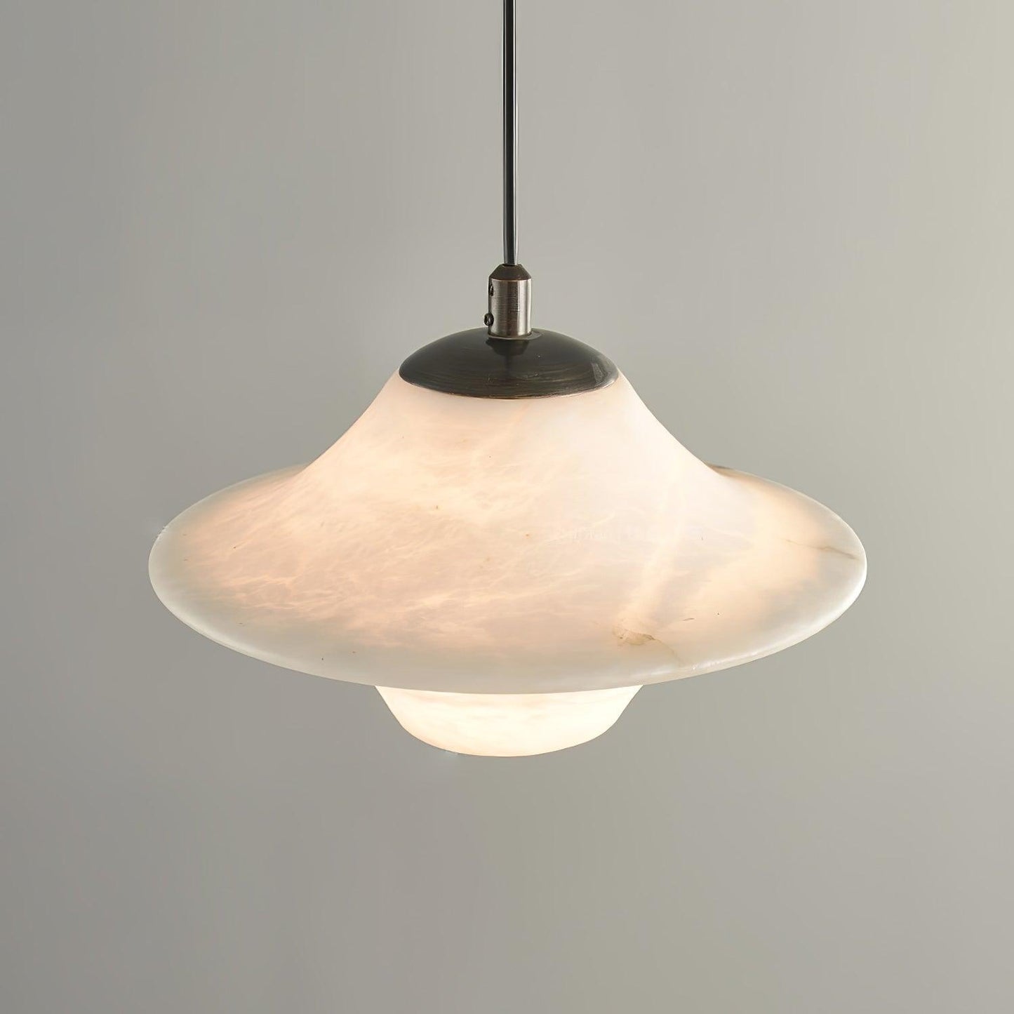 Saucer Alabaster Droplight Pendant Light