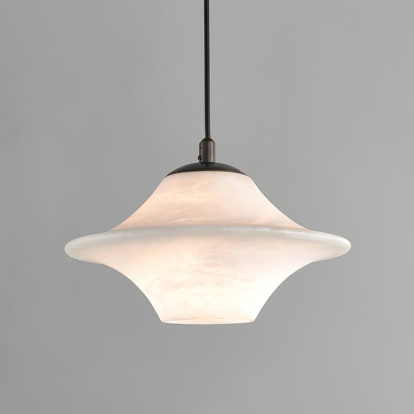 Saucer Alabaster Droplight Pendant Light