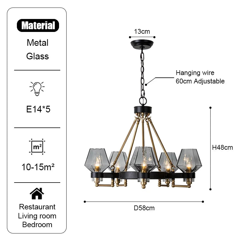 Retro American Pendant Chandelier Light Fixture