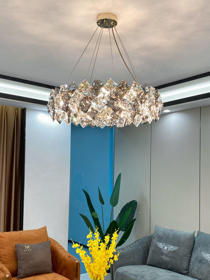 Scale Crystal Round Gasolier Chandelier