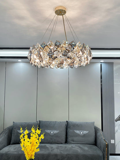 Scale Crystal Round Gasolier Chandelier