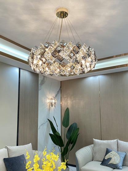 Scale Crystal Round Gasolier Chandelier