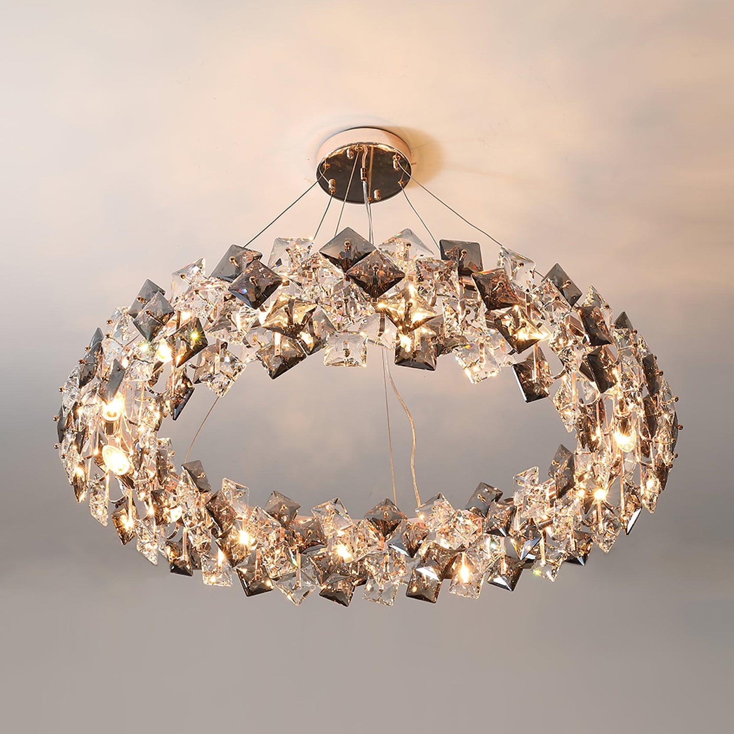 Scale Crystal Round Gasolier Chandelier